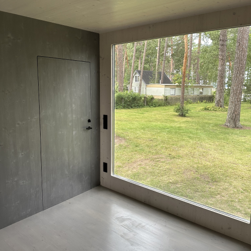 Genevas sauna lounge interior gray wood version